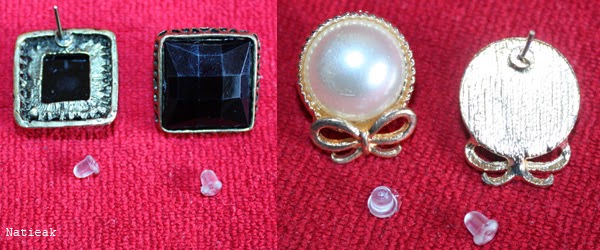 Deux paires de boucles d'oreilles fantaisie