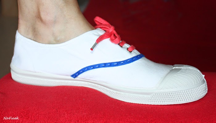 Bensimon Basket blanc customisée 