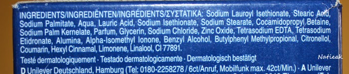 Dove Beauté Cream bar composition