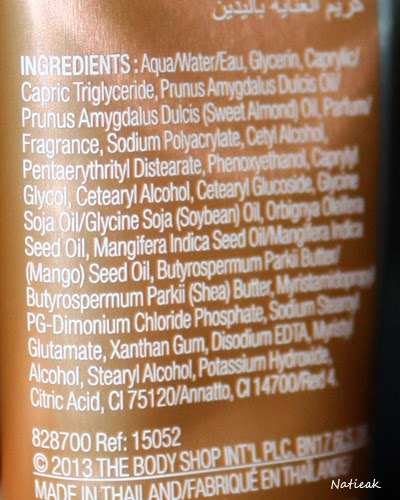 The Body Shop Crème pour les mains à la mangue composition