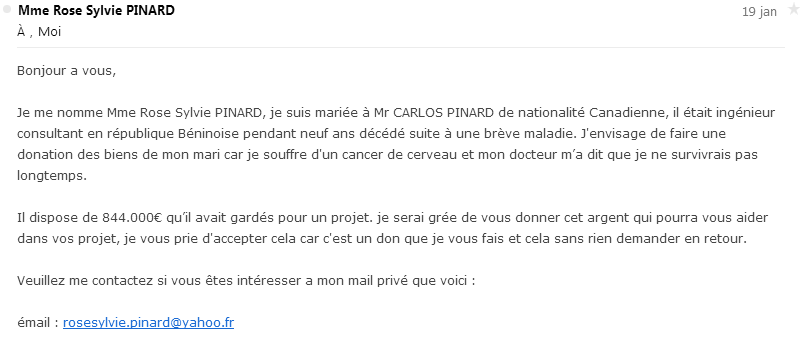 Les arnaques par Email 