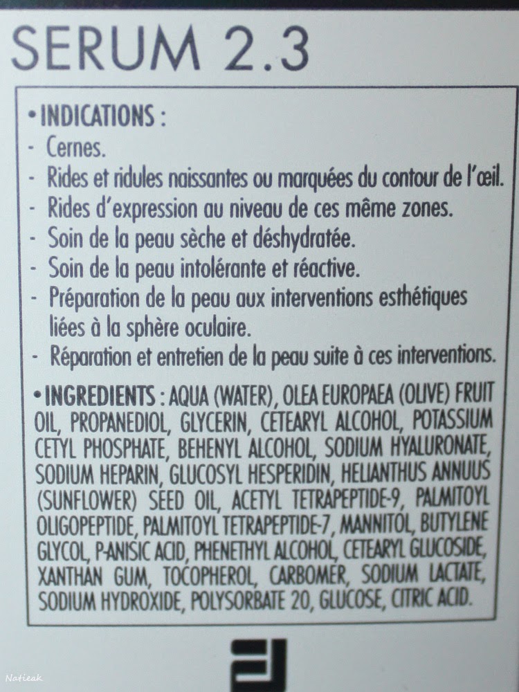 Hyalu sérum 2.3 crème contour des yeux d'Innoderm composition