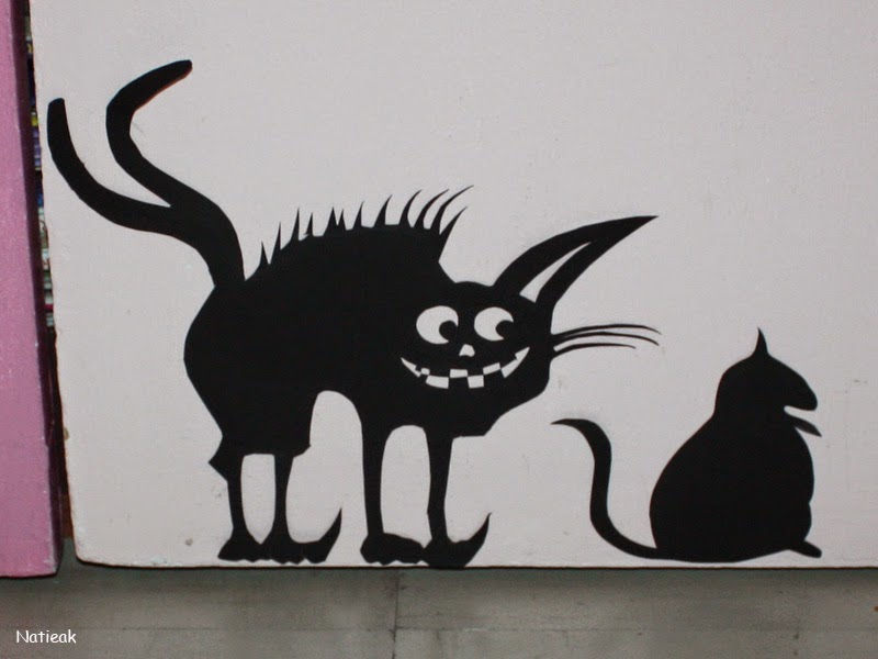 DIY déco d'Halloween chat noit et souris