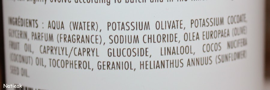 composition Savon noir bain douche Théophile Berthon