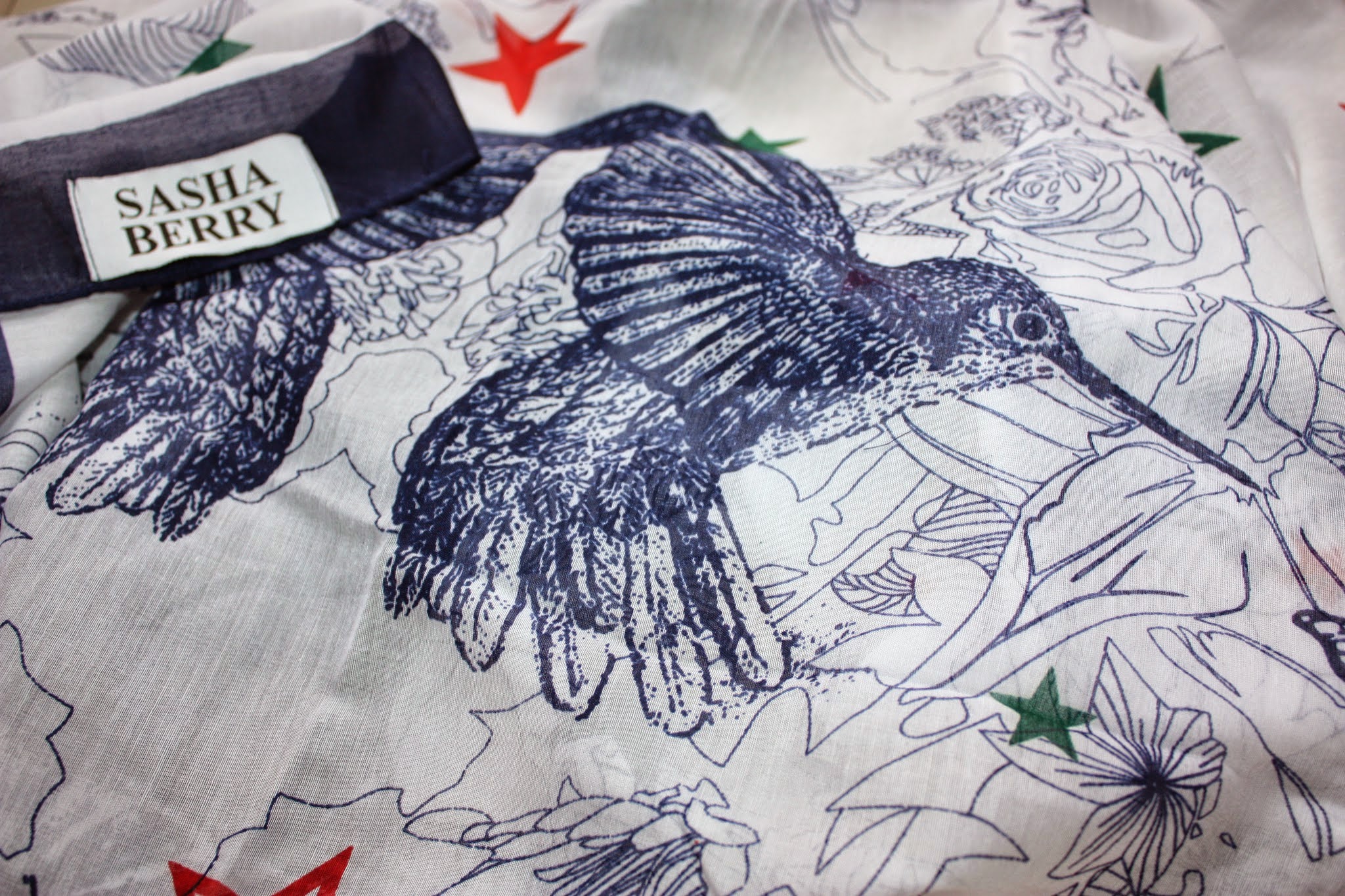 foulard Blue butterfly