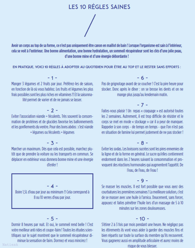les 10 règles saines Top Body Challenge