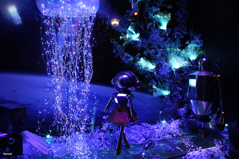 vitrine Illuminations de Noël des Galeries Lafayette