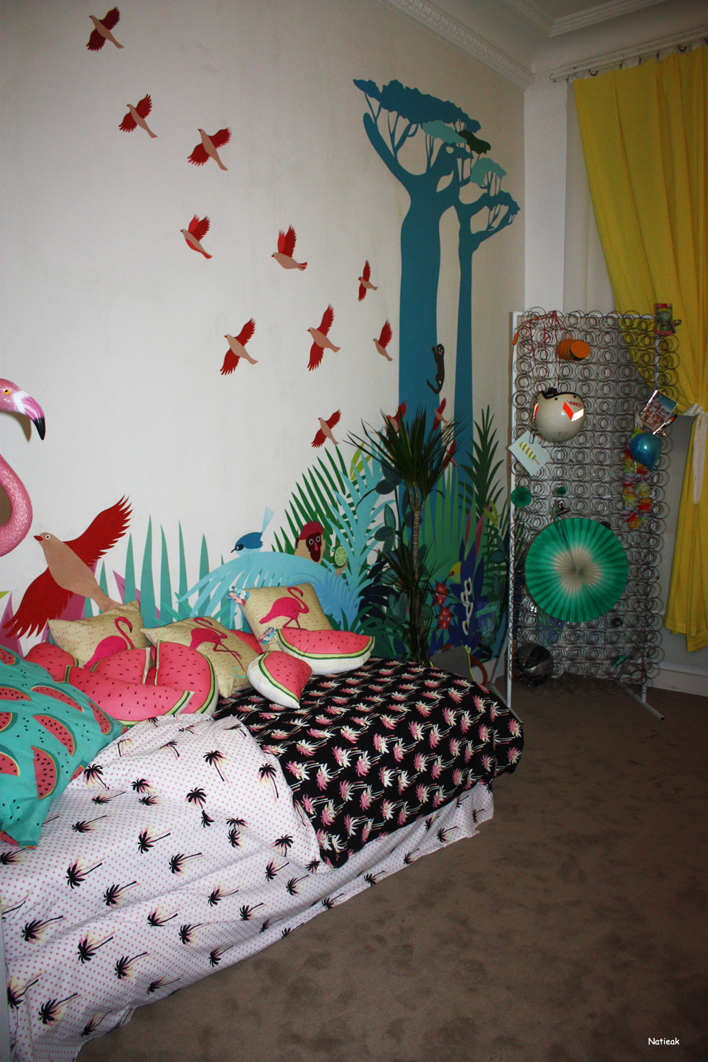 parure Palma et coussins Pakita,pastèque et Gaston