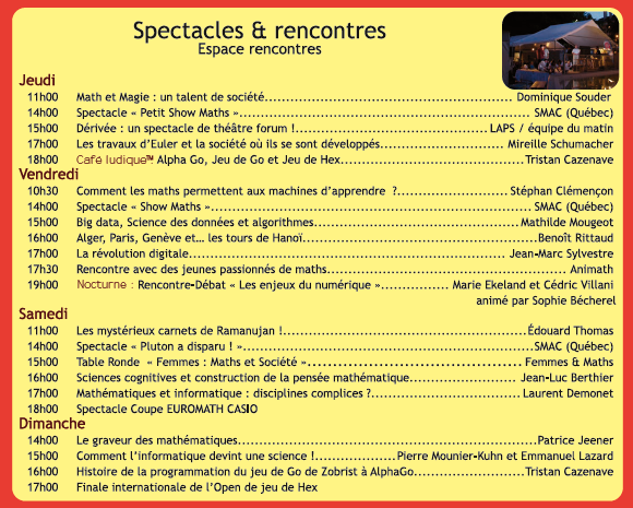spectacles et rencontres salon maths et société