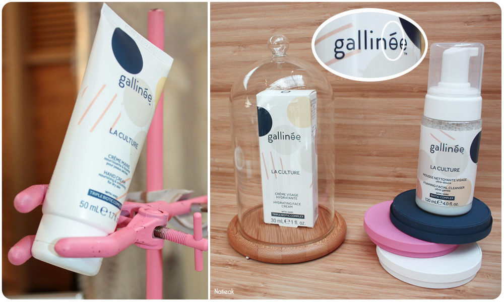 gamme crème main, mousse nettoyante et crème visage de Gallinée