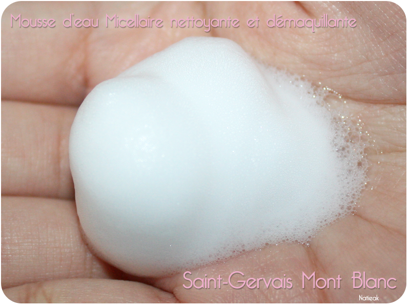 Aspect de la Mousse d'eau Micellaire nettoyante et démaquillante 