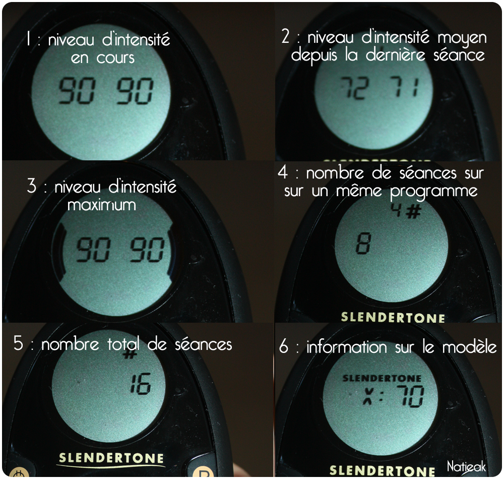 bouton information de la télécommande de la ceinture Slendertone