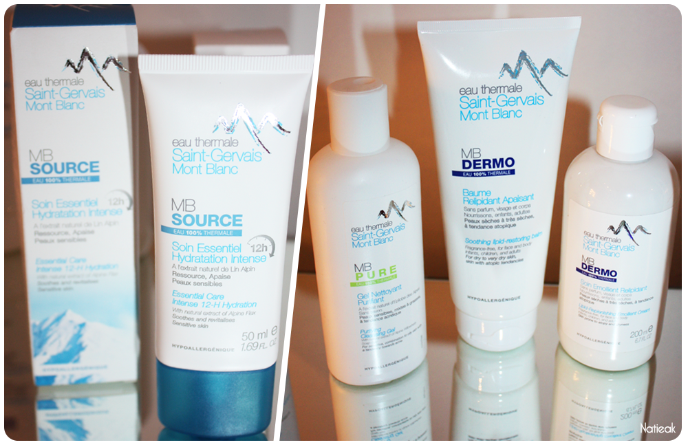 Saint Gervais Mont blanc Mb derma, MB pure, MB source