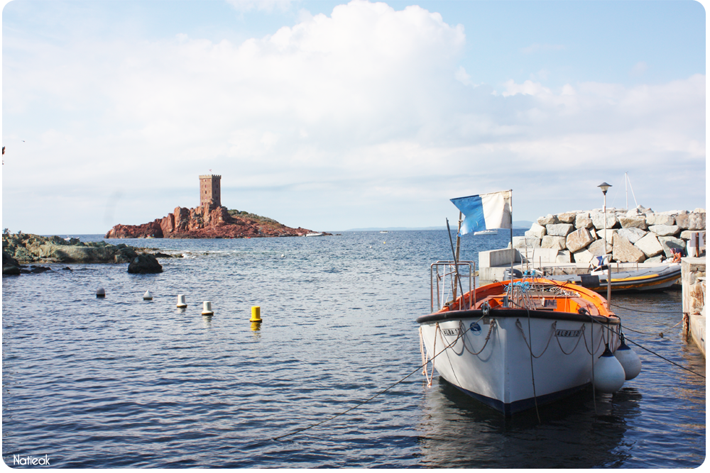 L'Ile d'Or et vue sur le port de Poussaï de Saint Raphael