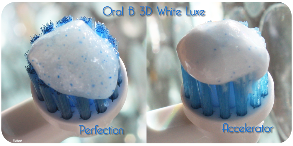 visuel dentifrice Perfection et accelerator de Oral B White Luxe