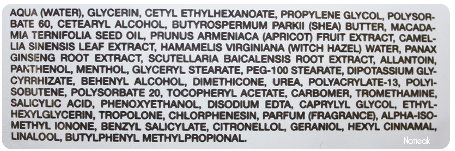 composition du Masque Wrap Hydra-repair pieds de Qiriness