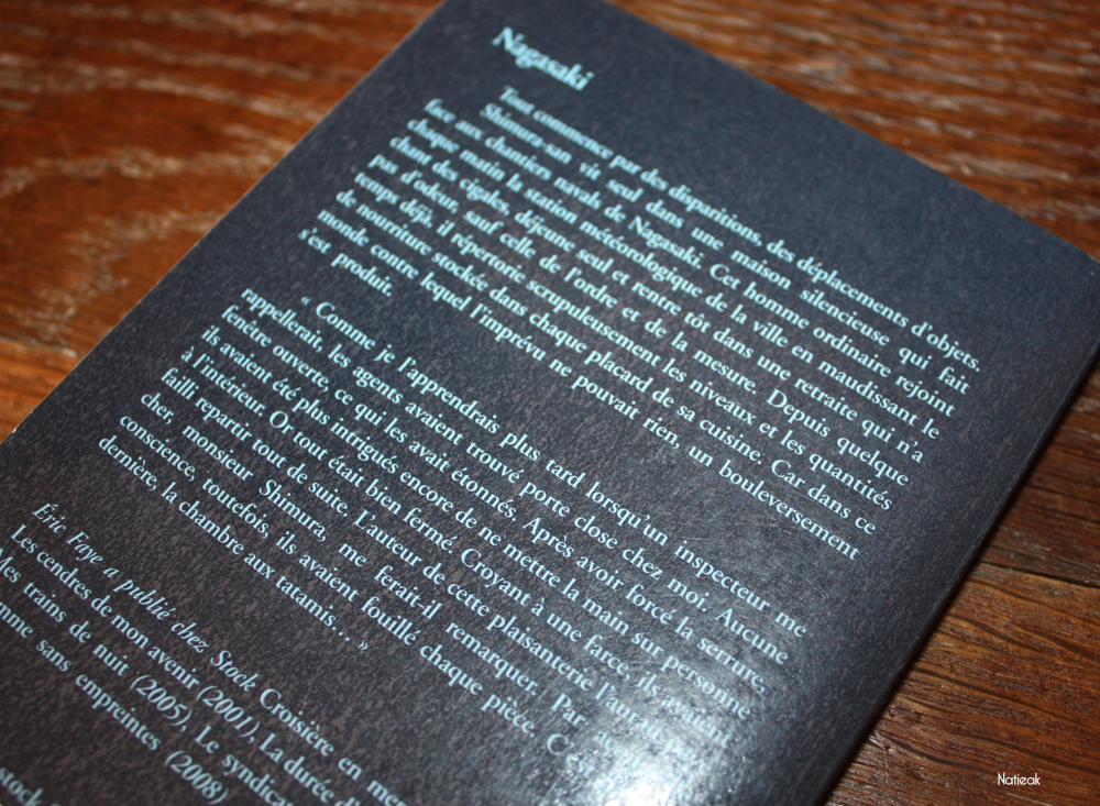 description de l'histoire de Nagasaki d'Eric Faye