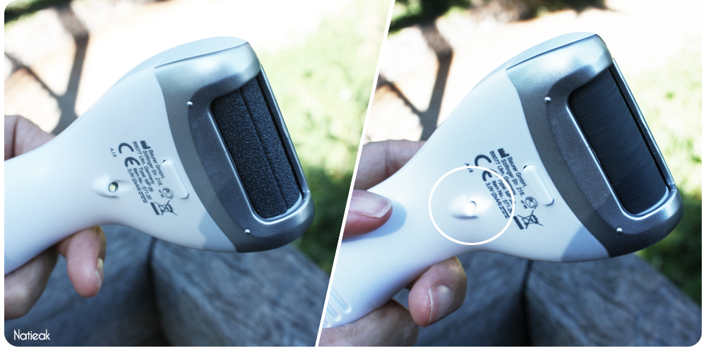 explication sur le fonctionnement de la ponceuse électrique pour pieds de Beurer