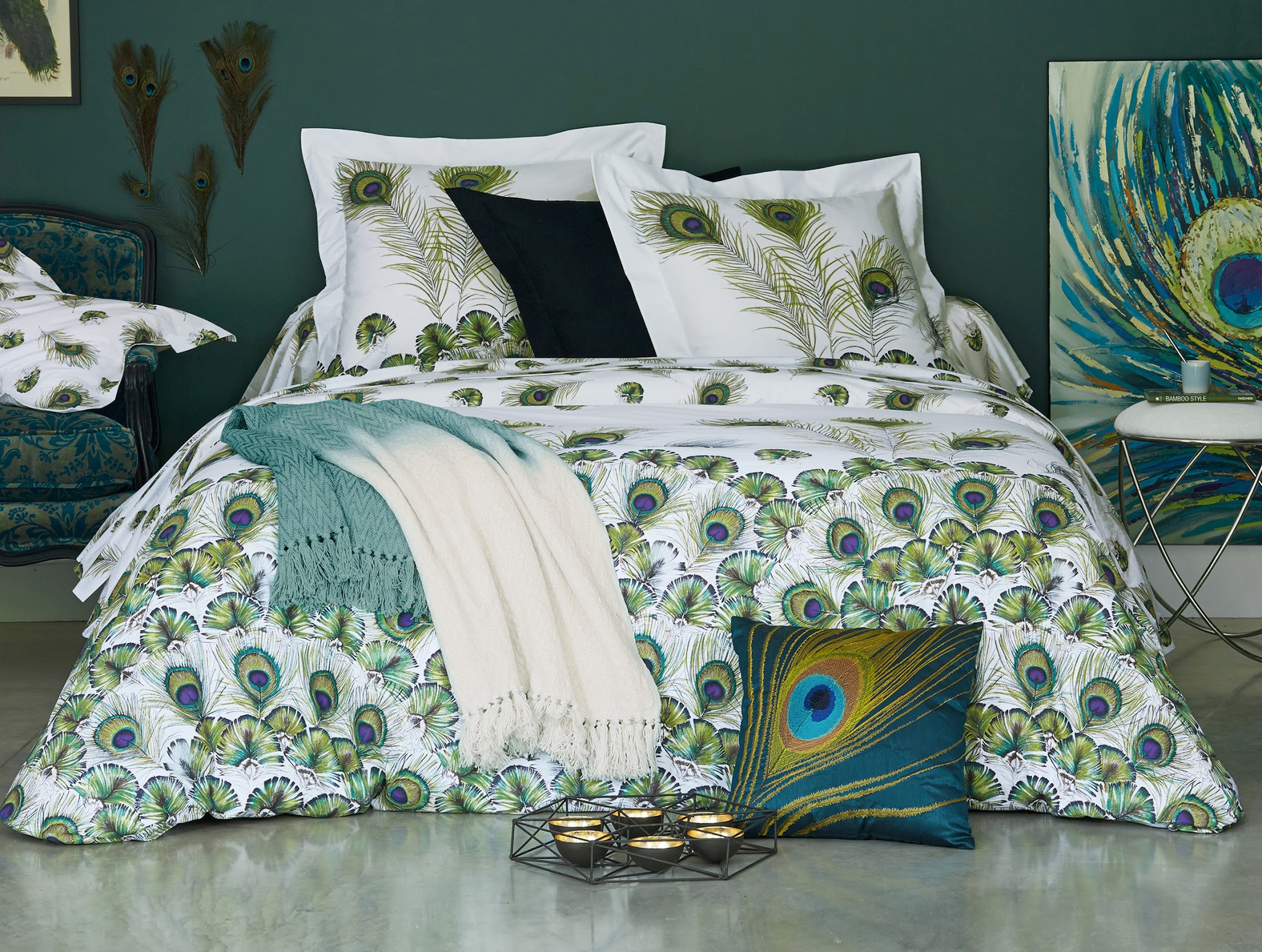 Parure plume de paon de Becquet