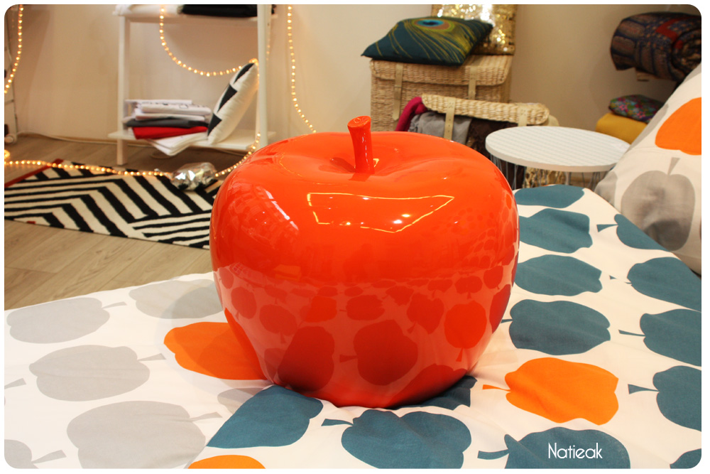 pomme rouge de Becquet créateur en linge de maison