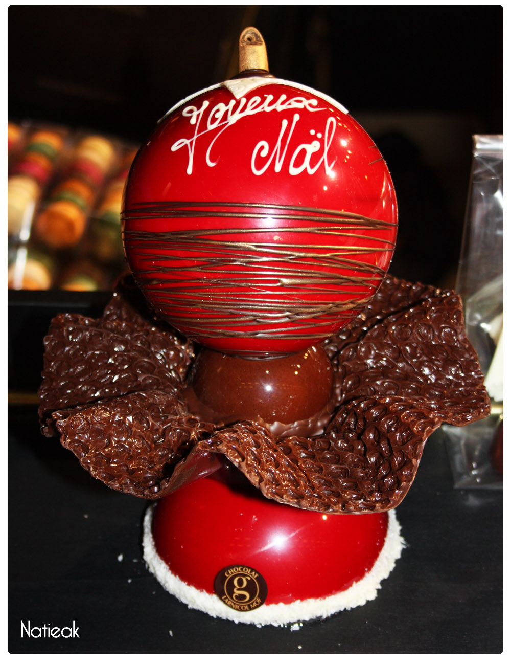 boule de Noël en chocolat de Nicolas Larnicol