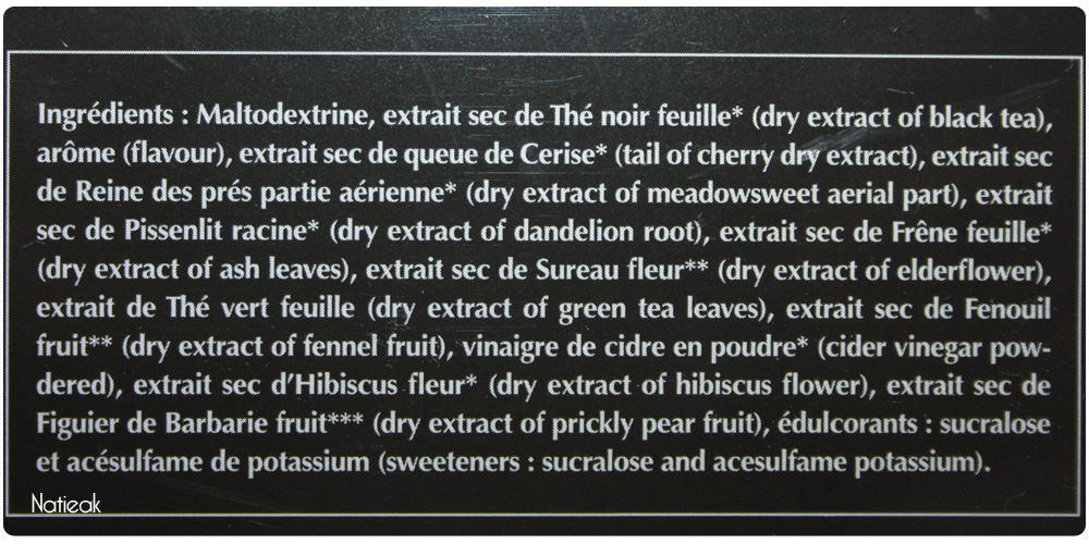 composition de B Party de Diet World