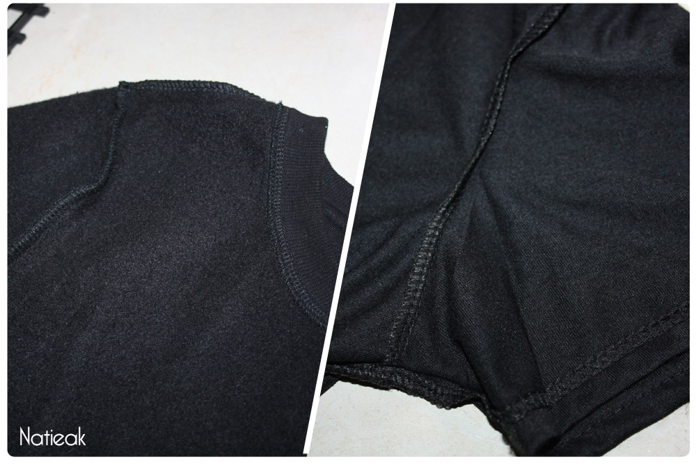 couture interne du sweat shirt et tee shirt de Romwe