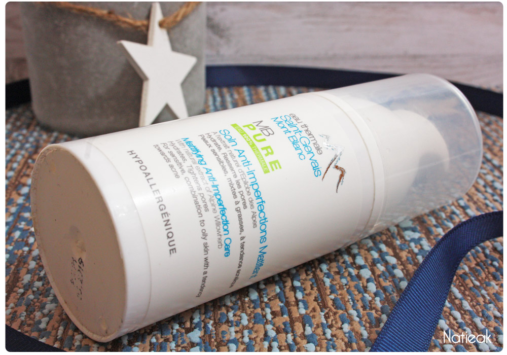 Soin anti imperfections matifiant de Saint-Gervais Mont Blanc