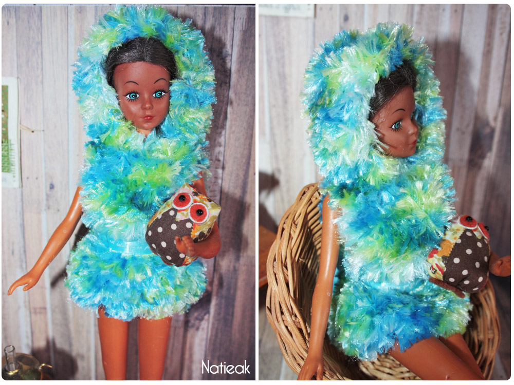 DIY tenue pilou à capuche en tricot pour poupée