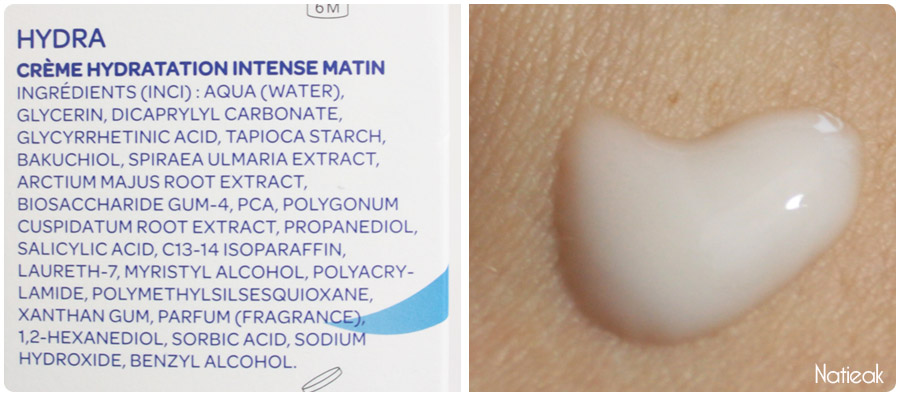 composition Hydra crème hydratation intense