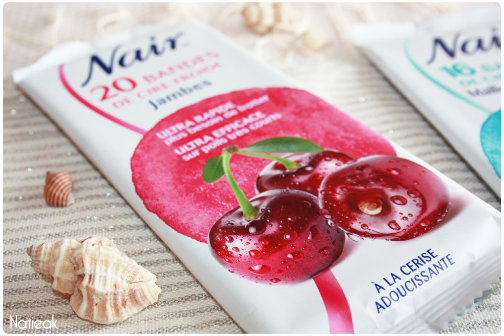 bandes de cire froide cerise adoucissante Nair