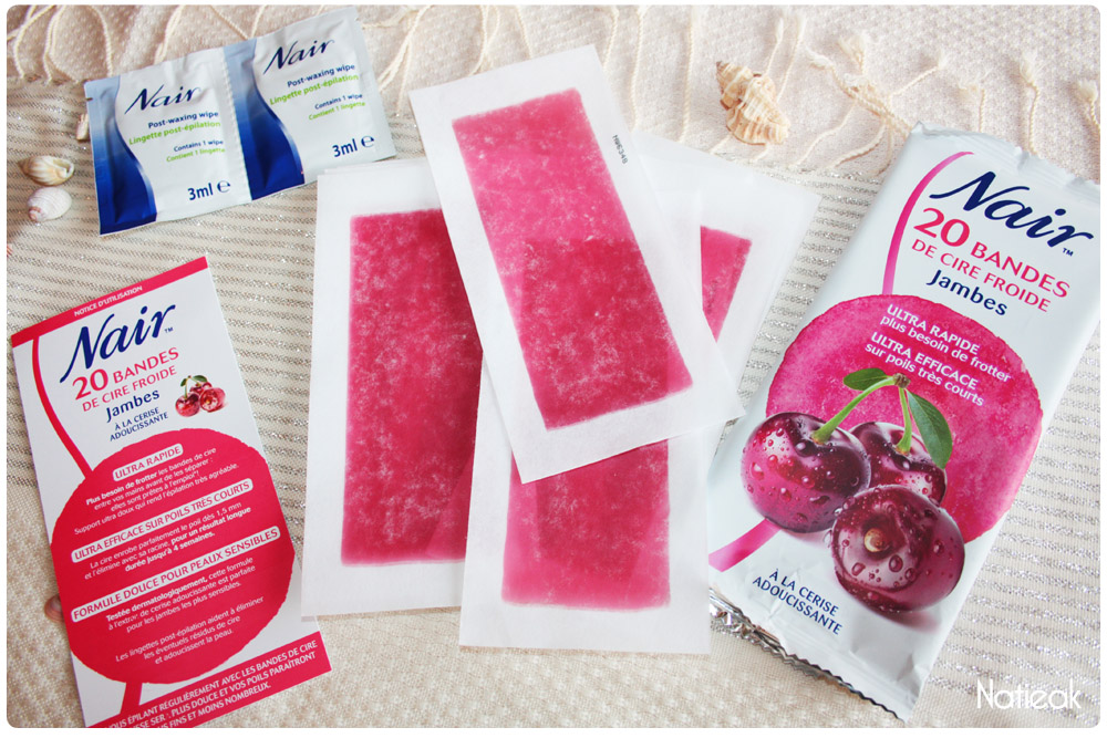 bandes de cire froide lait de coco et cerise Nair