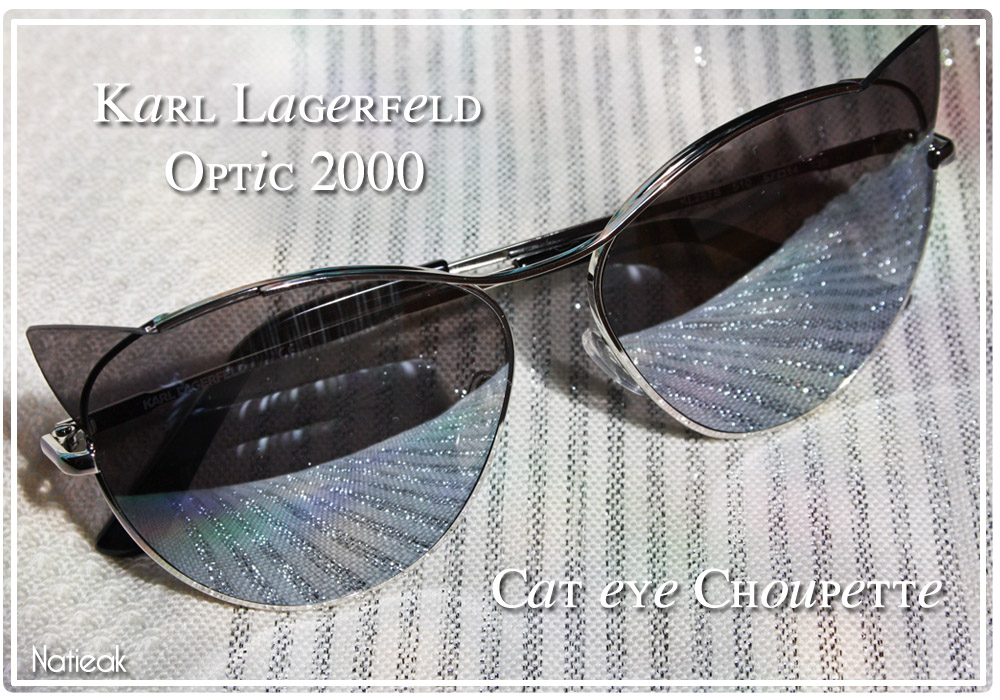 lunettes de soleil œil de chat de Karl Lagerfeld pour Optic 2000