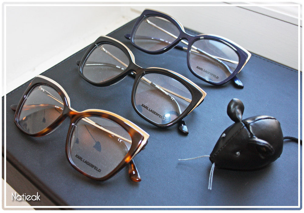 lunettes de vue rétro superposition des matières de Karl Lagerfeld pour Optic2000