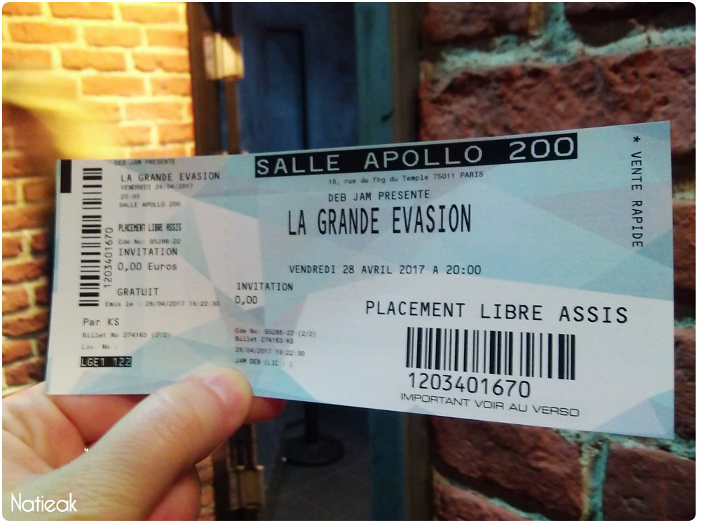 l'Apollon théâtre :ticket la grande évasion