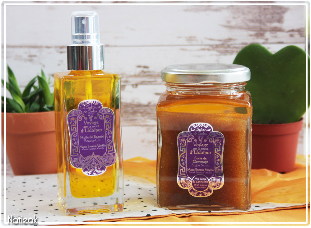 Voyage sur la route d'Udaïpur huile de beauté et sucre de gommage