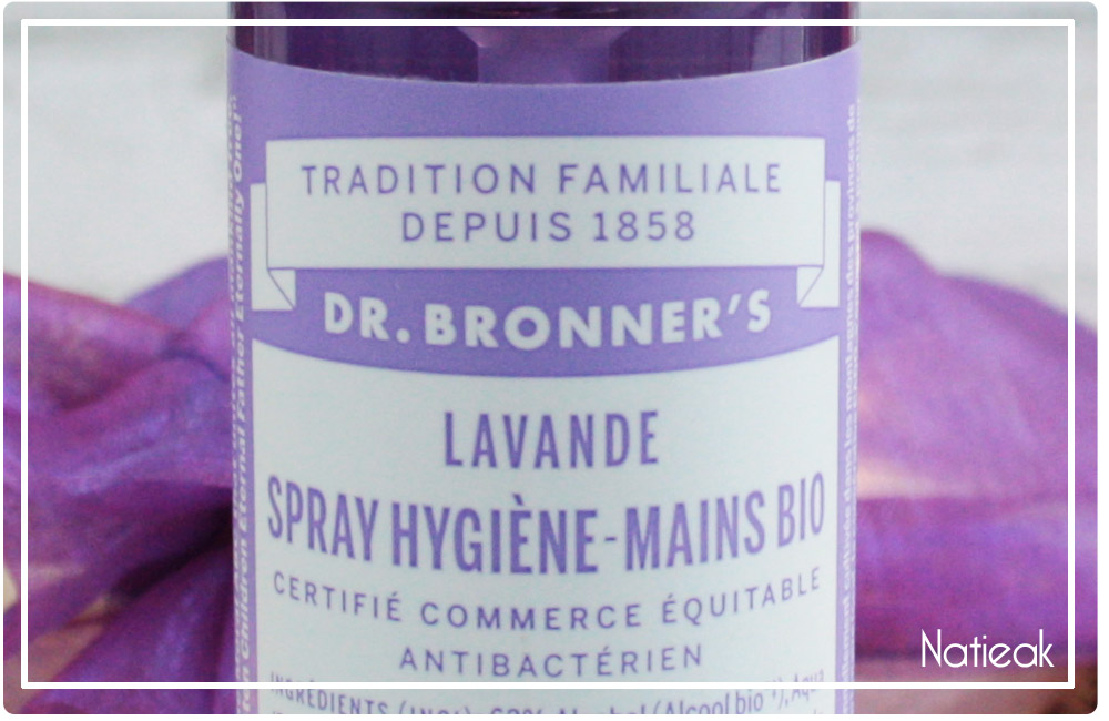 Spray hygiène mains bio à la lavande de Dr Bronner's 