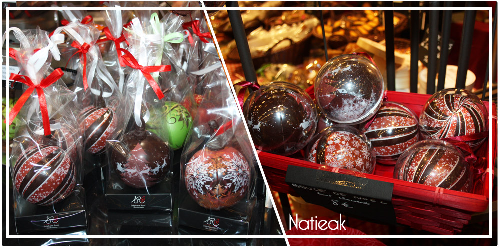Boules de Noël en chocolat