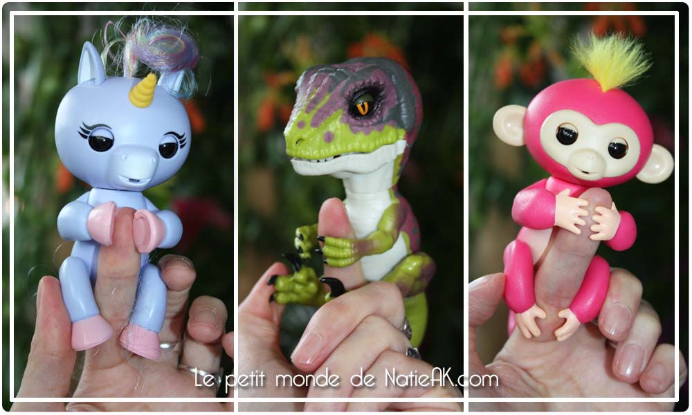 Fingerling dinosaure, licorne et singe