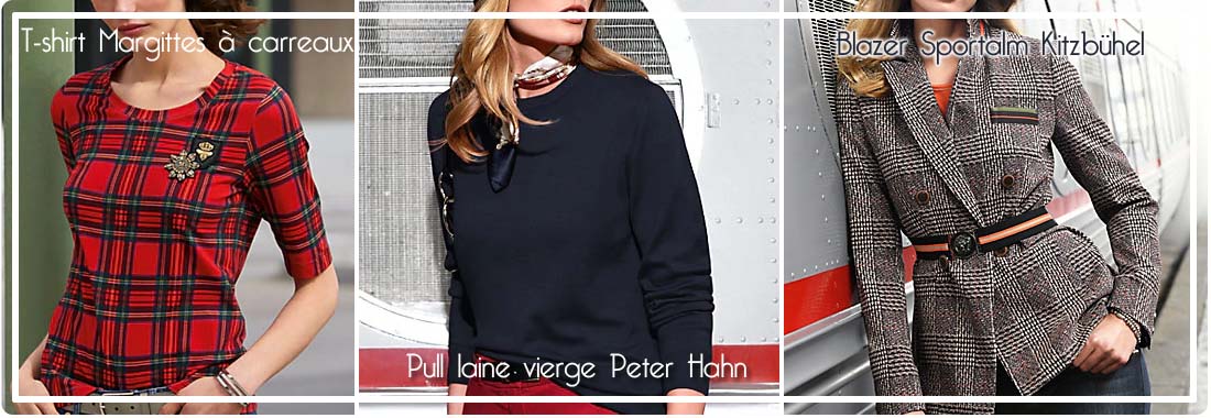 tee shirt  le prince-de galles, pull laine vierge et blazer