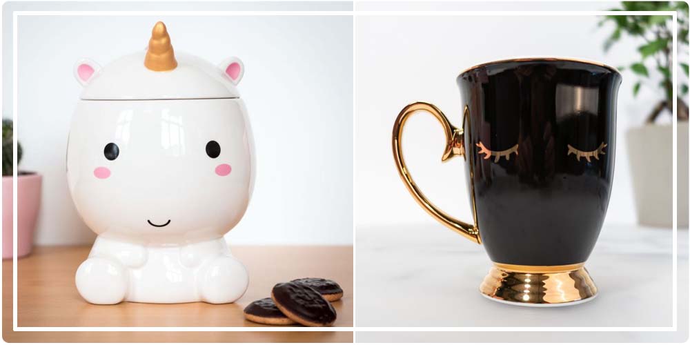cadeau Licorne Boite à biscuits et tasse cils 