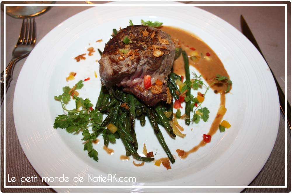 Filet de bœuf, poêlée d'haricots verts