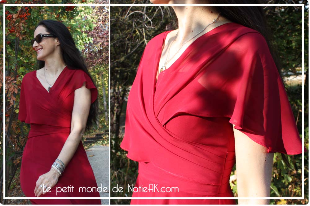 Robe de cocktail mousseline avec Plissé Princesse JJ'S House