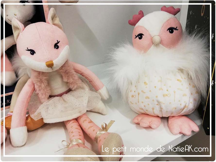 peluche animaux Roxia la renard et Luna la chouette de Kaloo