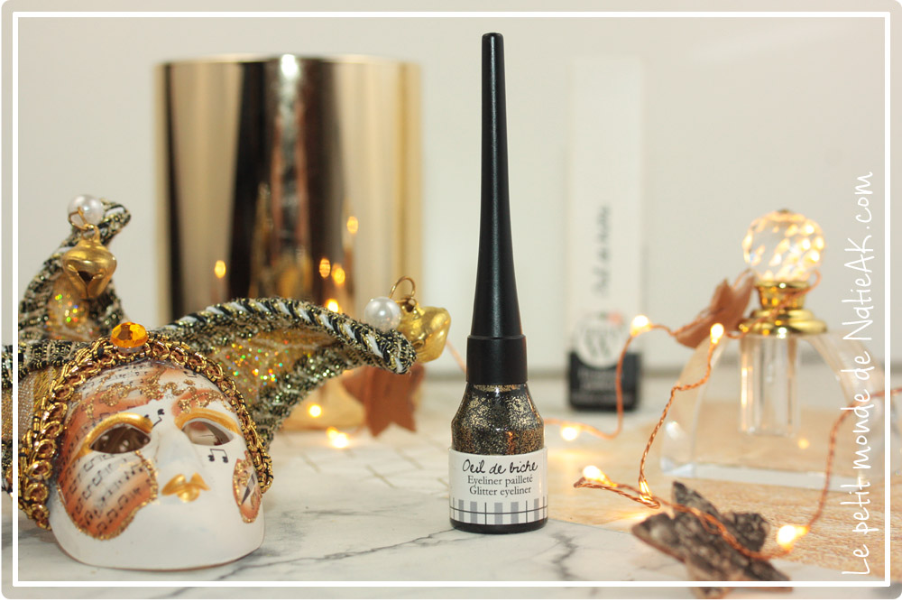 Eye liner pailleté doré pinceau fin