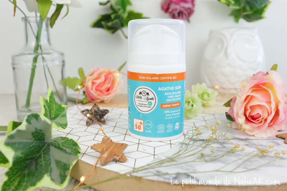 soin solaire très haute protection teinté bio mlle Agathe