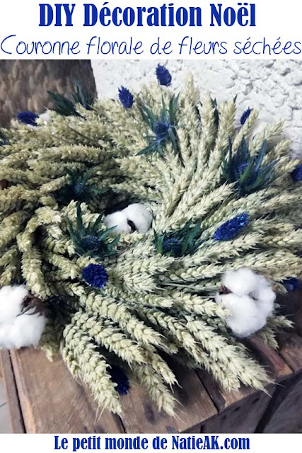 DIY décoration Noël Couronne de fleurs séchées