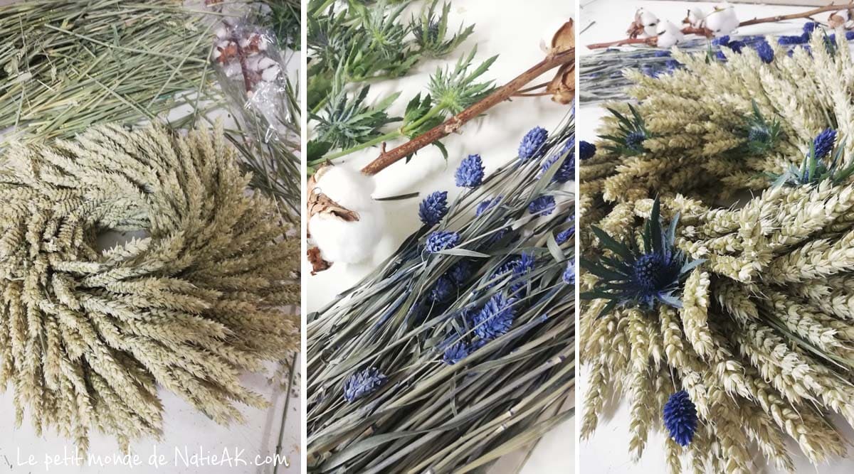 Couronne de Noël fleurs séchées