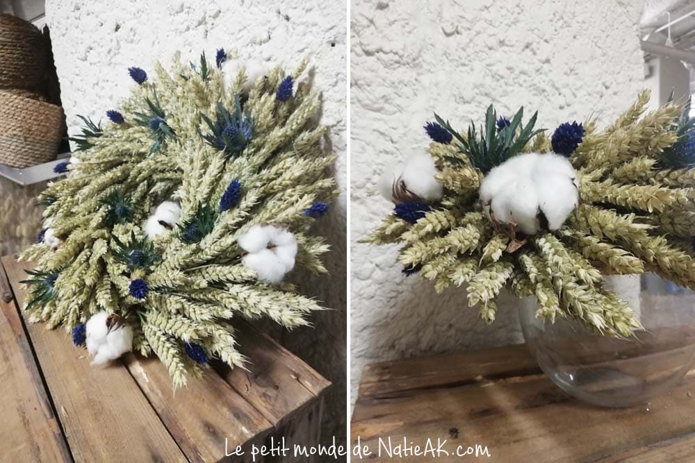 couronne de Noël de fleurs séchées