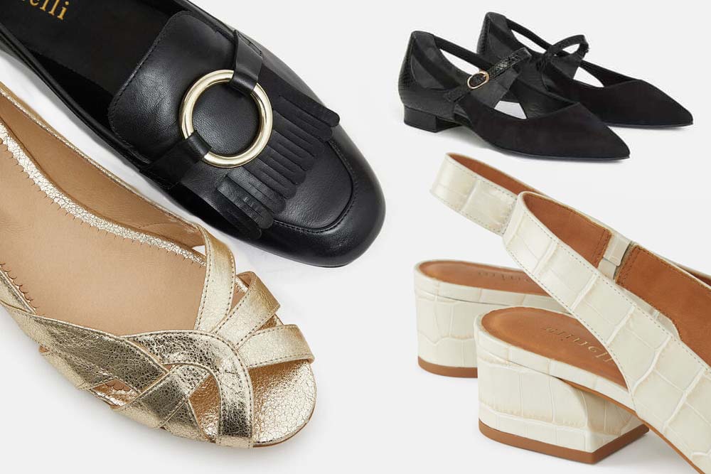 allerine en cuir imprimé reptile Bout carré